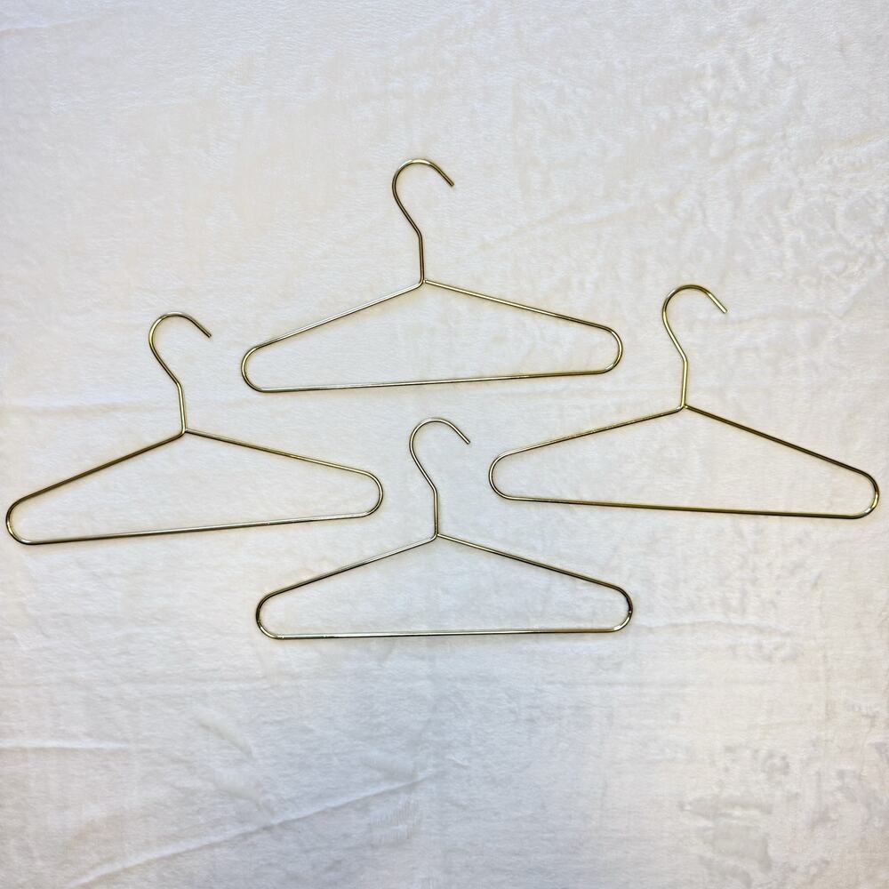 Set of 4 Gold Metal Hangers From The Container Store 12"